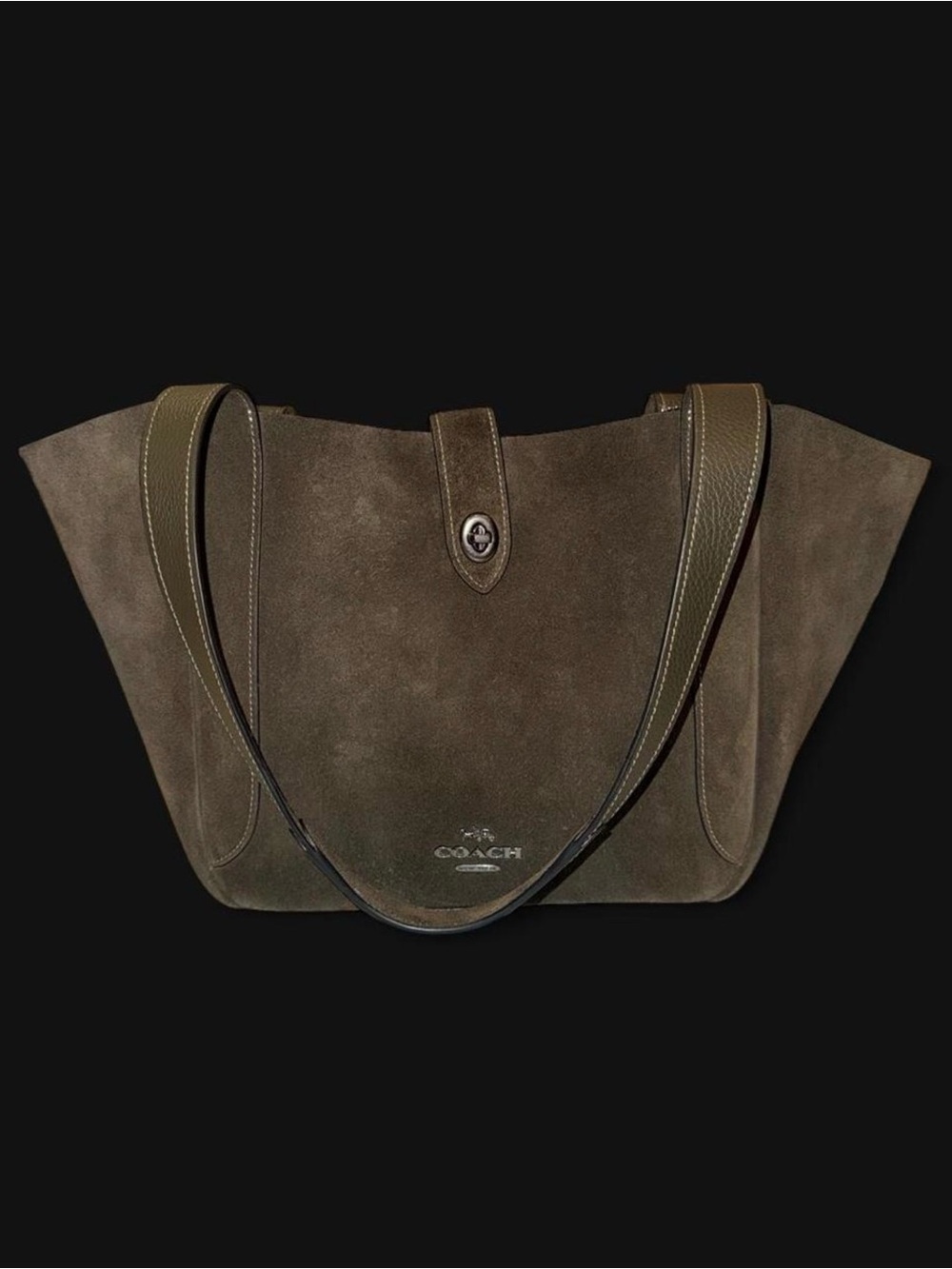 Discontinued Coach Hadley Turnlock Tote Bag (Style No. CCC76) Army Green